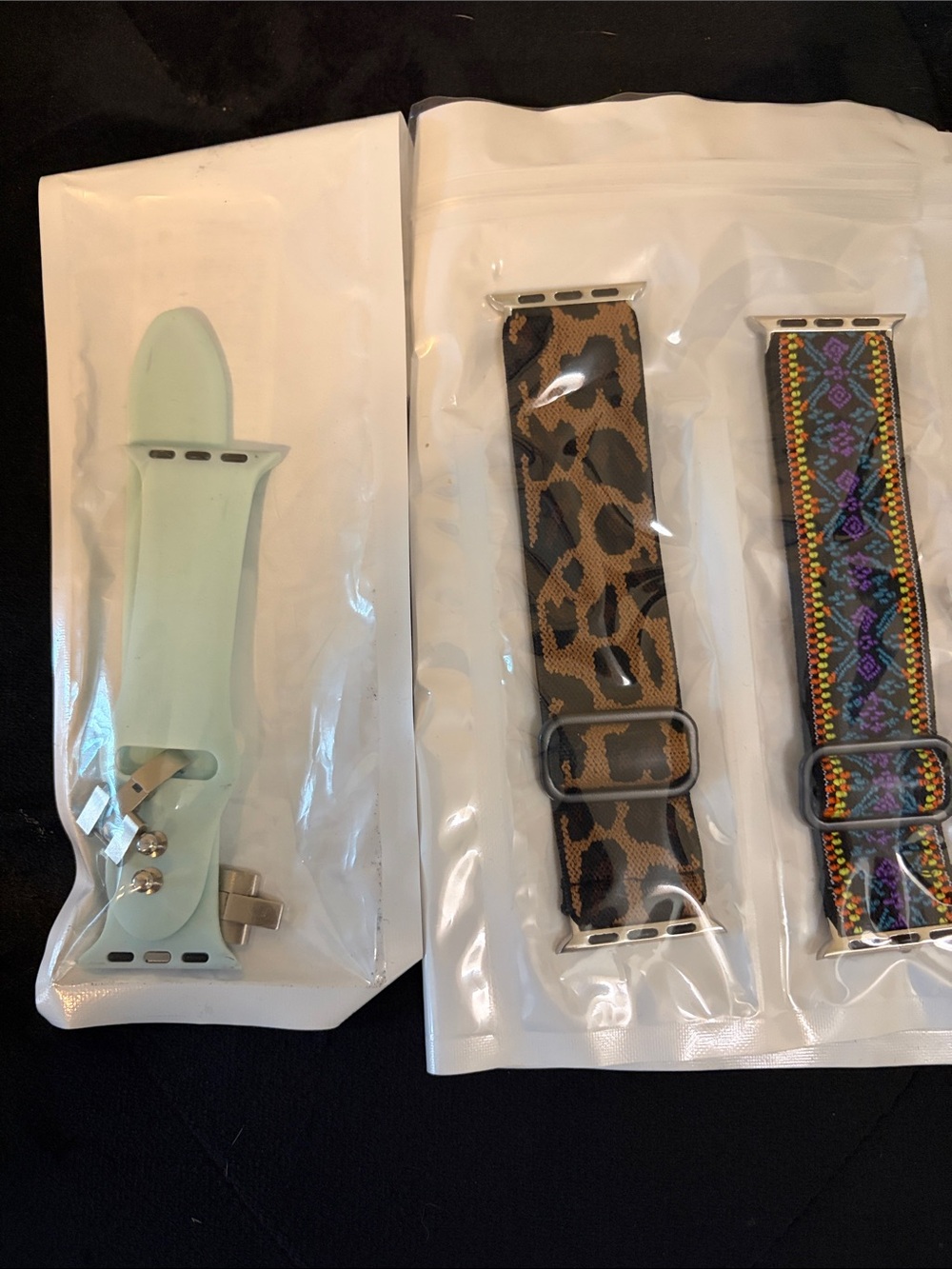 Silicone and Fabric Replacement Watch Bands - Mint, Leopard, Multi Pattern